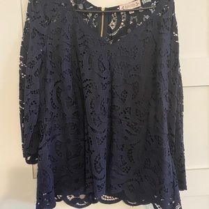 Lace peplum top.